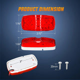 Nilight 14PCS Red Amber 10LED Rectangular Clearance Double Bullseye Marker Light, view 2