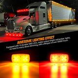 Nilight 14PCS Red Amber 10LED Rectangular Clearance Double Bullseye Marker Light, view 3
