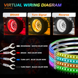Nilight 15.5 Inch LED Wheel Ring Lights Single Row RGB APP Remote Control 4Pcs, view 4
