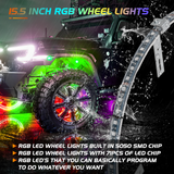 Nilight 15.5 Inch LED Wheel Ring Lights Single Row RGB APP Remote Control 4Pcs, view 6