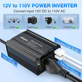 Nilight 150W Power Inverter 12V DC to 110V AC Car Charger Converter with 3.1A Dual USB Ports and 1 AC Outlets for Phones Tablets Laptop Computer Game Console Kindle iPad DVD Players Black, view 3