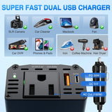 Nilight 150W Power Inverter 12V DC to 110V AC Car Converter with PD 30W USB C & QC3.0 for Phones Tablets Laptop Computer Game Console Kindle iPad DVD Players Black, view 5