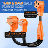 Nilight 15Amp 30Amp to 50Amp RV Y Splitter Adapter, view 2