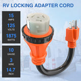Nilight 15AMP to 50AMP RV Locking Adapter Cord, view 2