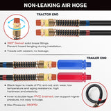 Nilight 15FT 3-in-1 ABS Electrical Cord & Rubber Air Line Hose Kit with Gladhand&Handles, view 3