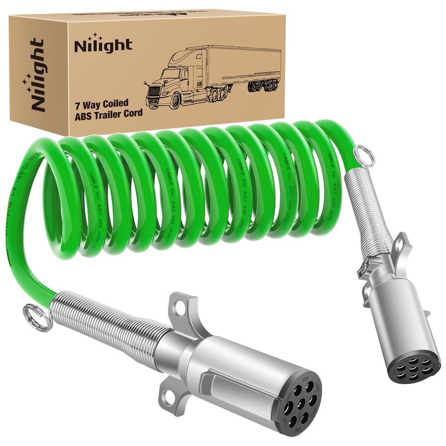 Nilight 15ft 7 Way to 6 Way Trailer Plug Adapter