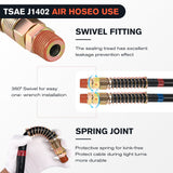 Nilight 15FT Air Line Hose Assembly Rubber Air Hose 1/2in NPT Swivel, view 2
