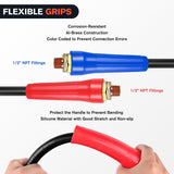 Nilight 15FT Air Line Hose Assembly Rubber Air Hose 1/2in NPT Swivel, view 4