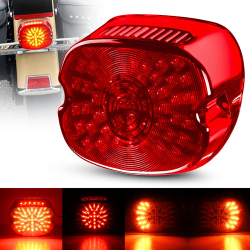 Nilight LED Tail Light Motorcycle Brake Turn Signal Driving License Plate Rear Lights Red Housing Plug and Play Compatible with Harley Davidson Dyna Sportster 883 1200 Road King Glide