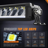 Nilight 15.5 Inch 60W 6650LM Slim Spot Flood DRL LED Light Bar Kit | 16AWG Wire DT Switch, view 2