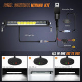 Nilight 15.5 Inch 60W 6650LM Slim Spot Flood DRL LED Light Bar Kit | 16AWG Wire DT Switch, view 6