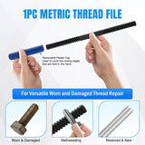 Nilight 15PCS Metric Thread Chaser Set with Case Universal M6 M8 M10 M12 | 7 Taps 7 Dies 1 Threads File Thread Repair Kit Master Automotive Tool for Mechanics Auto Shops Home Garage Mobile Repair, view 3