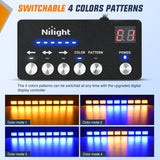 Nilight 162 LED Traffic Advisor Strobe Light Bar 2-in-1 Amber Blue Emergency Warning Hazard Lights with Controller 4 Switchable Color 36 Flash Pattern for Trucks Cars Tow Plow Construction Vehicles, view 2