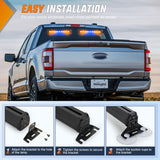 Nilight 162 LED Traffic Advisor Strobe Light Bar 2-in-1 Amber Blue Emergency Warning Hazard Lights with Controller 4 Switchable Color 36 Flash Pattern for Trucks Cars Tow Plow Construction Vehicles, view 5