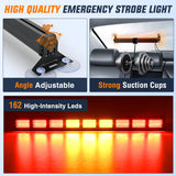 Nilight 162 LED Traffic Advisor Strobe Light Bar 2-in-1 Amber Red Emergency Warning Hazard Lights with Controller 4 Switchable Color 36 Flash Pattern for Trucks Cars Tow Plow Construction Vehicles, view 4