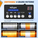 Nilight 162 LED Traffic Advisor Strobe Light Bar 2-in-1 Amber White Emergency Warning Hazard Lights with Controller 4 Switchable Color 36 Flash Pattern for Trucks Cars Tow Plow Construction Vehicles, view 3