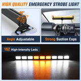 Nilight 162 LED Traffic Advisor Strobe Light Bar 2-in-1 Amber White Emergency Warning Hazard Lights with Controller 4 Switchable Color 36 Flash Pattern for Trucks Cars Tow Plow Construction Vehicles, view 5