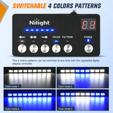 Nilight 162 LED Traffic Advisor Strobe Light Bar 2-in-1 Blue White Emergency Warning Hazard Lights with Controller 4 Switchable Color 36 Flash Pattern for Trucks Cars Tow Plow Construction Vehicles, view 3
