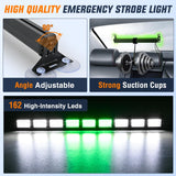 Nilight 162 LED Traffic Advisor Strobe Light Bar 2-in-1 Green White Emergency Warning Hazard Lights with Controller 4 Switchable Color 36 Flash Pattern for Trucks Cars Tow Plow Construction Vehicles, view 4