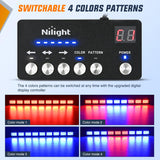 Nilight 162 LED Traffic Advisor Strobe Light Bar 2-in-1 Red Blue Emergency Warning Hazard Lights with Controller 4 Switchable Color 36 Flash Pattern for Trucks Cars Tow Plow Construction Vehicles, view 2