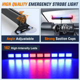 Nilight 162 LED Traffic Advisor Strobe Light Bar 2-in-1 Red Blue Emergency Warning Hazard Lights with Controller 4 Switchable Color 36 Flash Pattern for Trucks Cars Tow Plow Construction Vehicles, view 4
