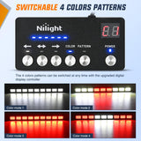 Nilight 162 LED Traffic Advisor Strobe Light Bar 2-in-1 Red White Emergency Warning Hazard Lights with Controller 4 Switchable Color 36 Flash Pattern for Trucks Cars Tow Plow Construction Vehicles, view 3