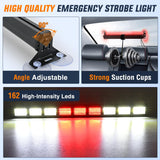 Nilight 162 LED Traffic Advisor Strobe Light Bar 2-in-1 Red White Emergency Warning Hazard Lights with Controller 4 Switchable Color 36 Flash Pattern for Trucks Cars Tow Plow Construction Vehicles, view 4
