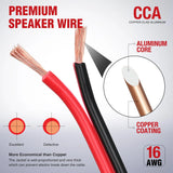 Nilight 16AWG 100FT Wire Copper Clad Aluminum 2 Conductor Parallel Wire Red Black 12V/24V DC Cable Flexible Extension Cords for Model Train Car Audio Radio Amplifier DIY, view 3