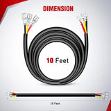 Nilight 2PCS 16AWG 10FT Wire Extension Kit 3 Leads For Amber White LED Light Bar/Led Pods/LED Work Light, view 2