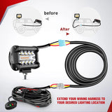 Nilight 2PCS 16AWG 10FT Wire Extension Kit 3 Leads For Amber White LED Light Bar/Led Pods/LED Work Light, view 5