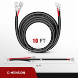 Nilight 2PCS 16AWG 10FT Wire Extension Kit For LED Light Bar/Led Pods/LED Work Light, view 2