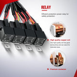 Nilight 16AWG 14AWG 12AWG LED Light Bar Wiring Harness Kit 12V On/Off 4 Gang Rocker Switch Panel Power Relay Blade Fuse 5Pin Toggle Switches for Cars Boat ATV Trucks-8 Leads, view 4