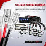 Nilight 16AWG 14AWG 12AWG LED Light Bar Wiring Harness Kit 12V On/Off 5 Gang Rocker Switch Panel Power Relay Blade Fuse 5Pin Toggle Switches for Cars Boat ATV Trucks-10 Leads, view 2
