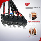 Nilight 16AWG 14AWG 12AWG LED Light Bar Wiring Harness Kit 12V On/Off 5 Gang Rocker Switch Panel Power Relay Blade Fuse 5Pin Toggle Switches for Cars Boat ATV Trucks-10 Leads, view 4