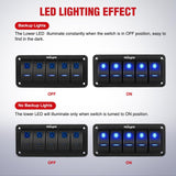 Nilight 16AWG 14AWG 12AWG LED Light Bar Wiring Harness Kit 12V On/Off 5 Gang Rocker Switch Panel Power Relay Blade Fuse 5Pin Toggle Switches for Cars Boat ATV Trucks-10 Leads, view 6