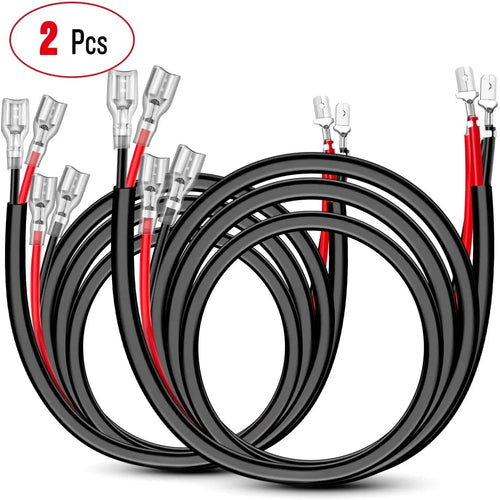 Nilight 2PCS 16AWG 3FT Wire Extension Kit 1 lead to 2 leads For LED Light Bar/Led Pods/LED Work Light