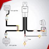 Nilight 16AWG Amber White Light Bar Wire Harness Kit 2 Leads W/ 12V 8Pin Switch | 2 Fuses | 6 Spade Connectors, view 4