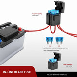 Nilight 16AWG Amber White Light Bar Wire Harness Kit 2 Leads W/ 12V Push Button Switch | 2 Fuses | 6 Spade Connectors, view 4