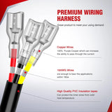 Nilight 16AWG Amber White Light Bar Wire Harness Kit 2 Leads W/ 12V On Off Switch | 2 Fuses | 6 Spade Connectors, view 4