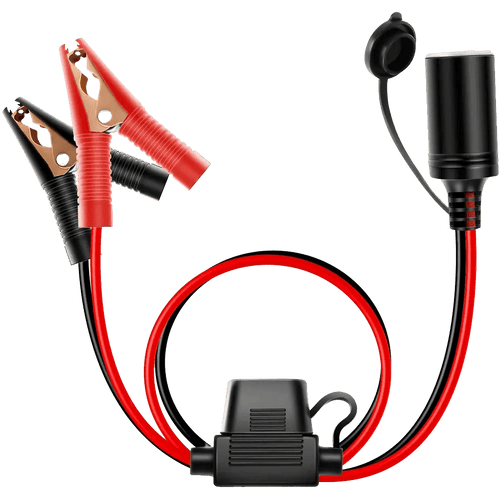 Nilight 16AWG Extension Cord Plug Socket With Battery Clamp Fuse Holder