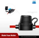 Nilight 16AWG Extension Cord Plug Socket With Battery Clamp Fuse Holder, view 3