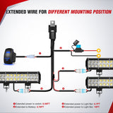 Nilight 16AWG LED Light Bar Wiring Harness Kit 12V On Off 5Pin Rocker Switch Laser Waterproof Toggle Power Relay Blade Fuse for Cars Boat ATV Trucks - 3 Leads Blue, view 2