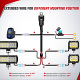 Nilight 16AWG LED POD Lights Wiring Harness Kit 12V On Off 5Pin Rocker Switch Laser Waterproof Toggle Power Relay Blade Fuse for Cars Jeep Boat ATV Trucks - 4 Leads Bule, view 2
