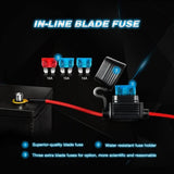 Nilight 16AWG Wire Harness 12FT Kit 2 Leads W/ 12V 3Pin Switch | 3 Fuses | 4 Spade Connectors, view 2