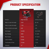 Nilight 16AWG Wire Harness 15FT Kit 2 Leads W/ 12V 3Pin Switch | 3 Fuses | 4 Spade Connectors, view 3