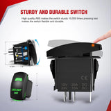 Nilight 16AWG Wire Harness Kit 2 Leads W/ 12V 5Pin Green Switch | 3 Fuses | 4 Spade Connectors, view 6