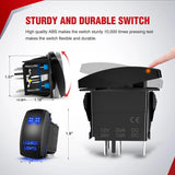 Nilight 16AWG Wire Harness Kit 2 Leads W/ 12V 5Pin Light Pods Switch | 3 Fuses | 4 Spade Connectors, view 6
