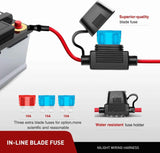 Nilight 16AWG Wire Harness Kit 2 Leads W/ 12V 7/8inch Motorcycle Handlebar Switch | 3 Fuses | 4 Spade Connectors, view 2