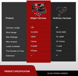 Nilight 16AWG Wire Harness Kit 2 Leads W/ 12V 7/8inch Motorcycle Handlebar Switch | 3 Fuses | 4 Spade Connectors, view 3