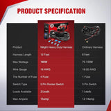 Nilight 16AWG Wire Harness Kit 2 Leads W/ 12V 5Pin Rear Lights Switch | 3 Fuses | 4 Spade Connectors, view 6